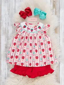 Strawberry Rows Smocked Outfit Strawberry Rows Smocked Outfit