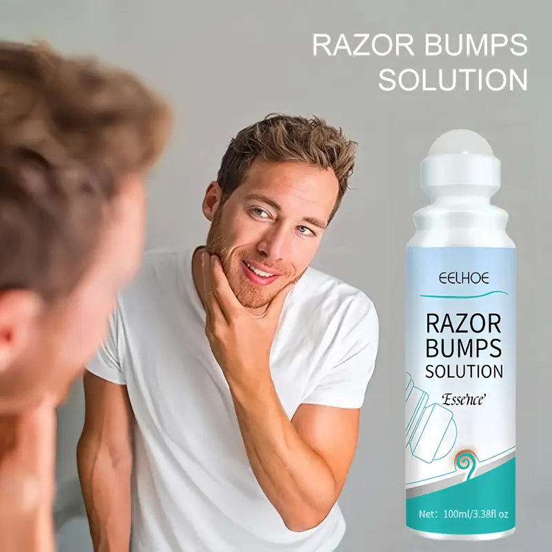 Gentle Nourishing Exfoliating Mousse-Infused Aftershave Roll-On Serum - Skin Repair, Shaving Rash, Ingrown Hair & Razor Burn Treatment, Post-Shave Care for Bikini Area (3.38 fl oz)