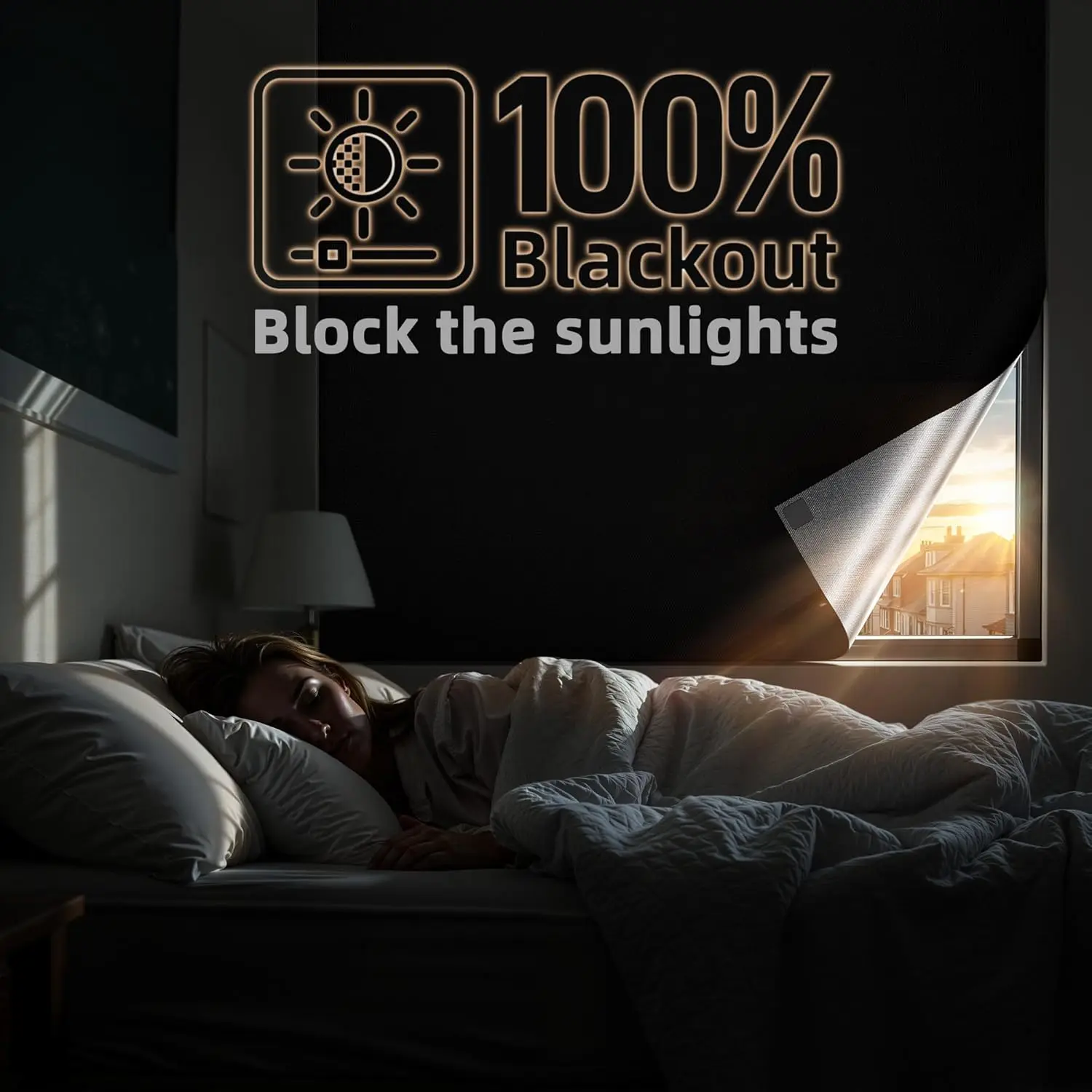Linen Blackout Curtains for Bedroom, 39 x 58 Portable Black Out Linen Blackout Curtains for Bedroom, 39 x 58 Portable Black Out