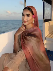 Boho Fashion Long Scarf Wrap, Head Scarf, Breathable Outdoor Accessory, Daily Wear, Casual Style, All-Over Print Design, Perfect Birthday Gift