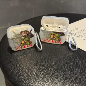 Anime Game Z-ZeldaS Protective Case Cover for Apple AirPods 1/2/3/4/Pro/Pro2 TPU Texture Lightweight and Durable Anti-Scratch Shockproof Earphone Charging Box Accessory With Buckle