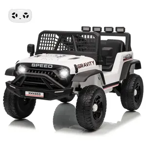 12V Electric Ride On Truck for Kids, Parent Remote Control, Dual Motor Drive, 3 Speed Settings Up To 5MPH, Spring Suspension, LED Lights & Music, Single Seat Ride On Car for Children