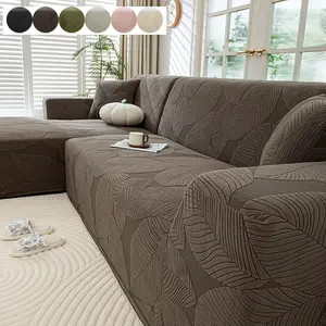1PC leaf jacquard sofa cover, Sofa Slipcover, elastic material, pet-scratch resistant, friendly living room decor, must-have for holidays. (Excluding throw pillows)