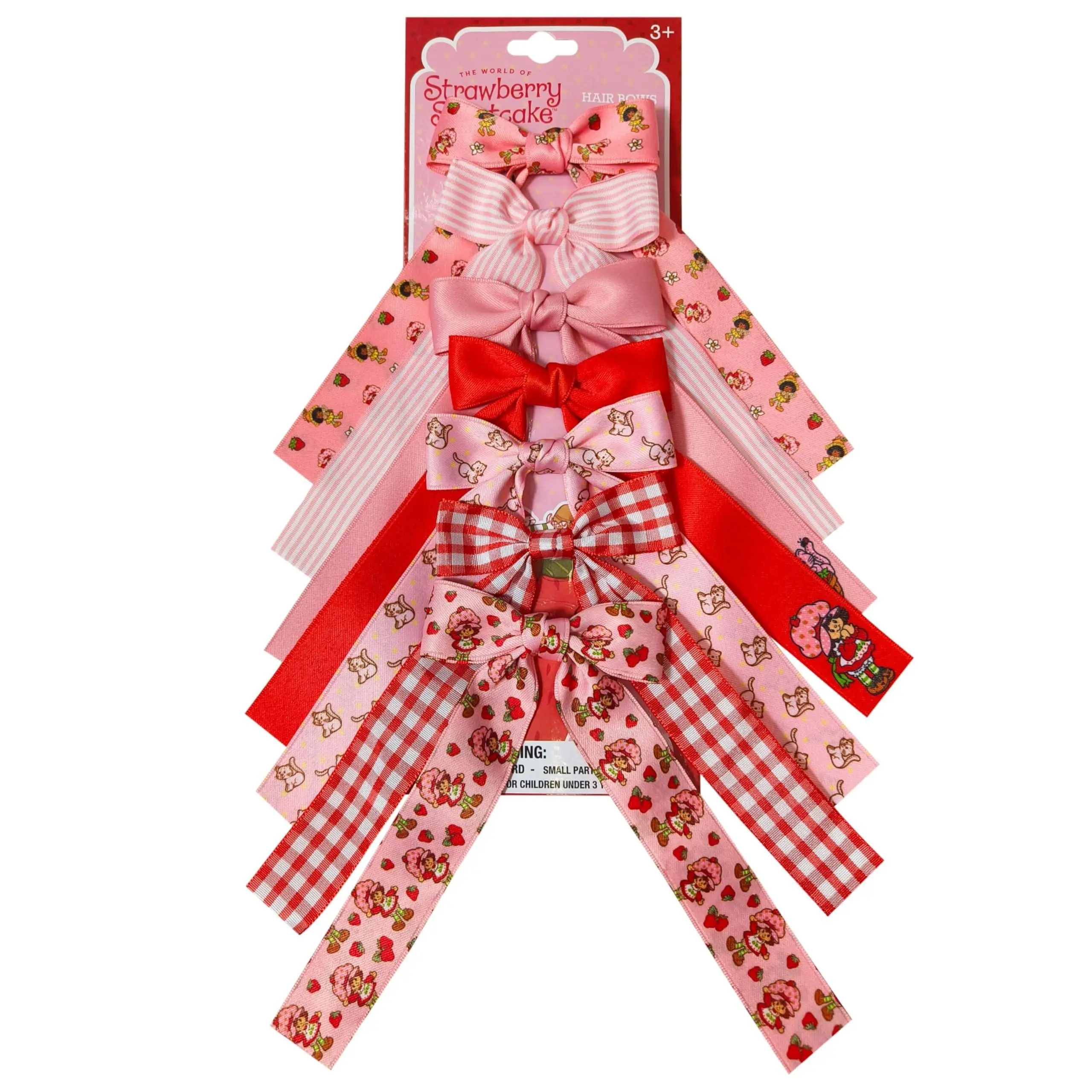 Hair Bow Set for Kids, Girls' Long Tail Style with Strawberry Print, Durable and Pretty Bow Design