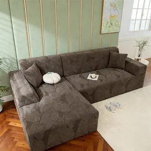 Neo Deco 1/2/3-Seater Solid Color High-Elastic Sofa Cover, Elastic Sofa Slipcover, Full-Cover, Dust & Stain Resistant, Pet-Scratch Proof, Soft & Skin-Friendly, Machine Washable, Fits Living Room/Bedroom/Hotel, Universal Fit