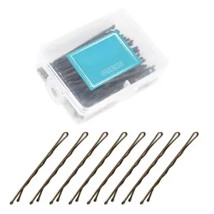 Bobby Pin for Thick Thin Hair, Secure Hold Wavy Slide Proof  Hairpins for Bun Decorative Women 100 Count, 2 3/8 inch (Brown)