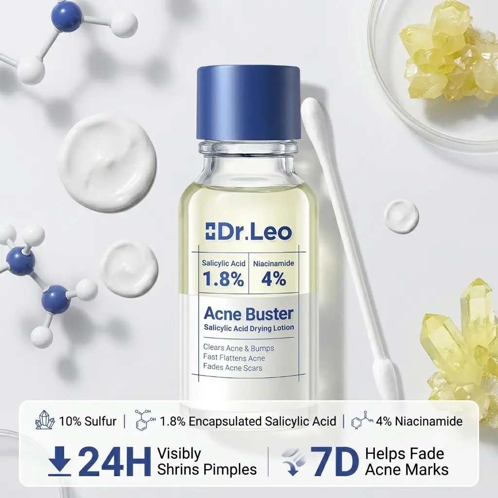 Drying Lotion | Pimple Treatment & Body Acne Treatment | Visibly Shrinks Pimples in 24 Hours & Helps Fade Acne Marks in 7 Days | With 1.8% Encapsulated Salicylic Acid, 4% Niacinamide & 10% Sulfur (20ml)
