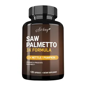 Airboy - Saw Palmetto Supplement with Nettle and Pumpkin Seed Extracts - Advanced 3X Formula - DHT Blocker, Promotes Urinary and Prostate Health for Men's Health - 120 Vegetarian Capsules