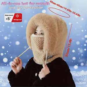 Women’s Neck Integrated Ear Protection Hat - Winter Thickened Cold-Proof for Outdoor Leisure & Cycling