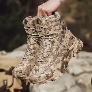 Men's Combat Boots Hiking Shoes, jungle boots, rubber boots, mens work boots, desert boots with Zipper, Breathable Lightweight Anti-Skid for Mountaineering Hiking Exploration Tactical All-Season Lightweight Non-Slip High Top Boots for Outdoor Hunting Work