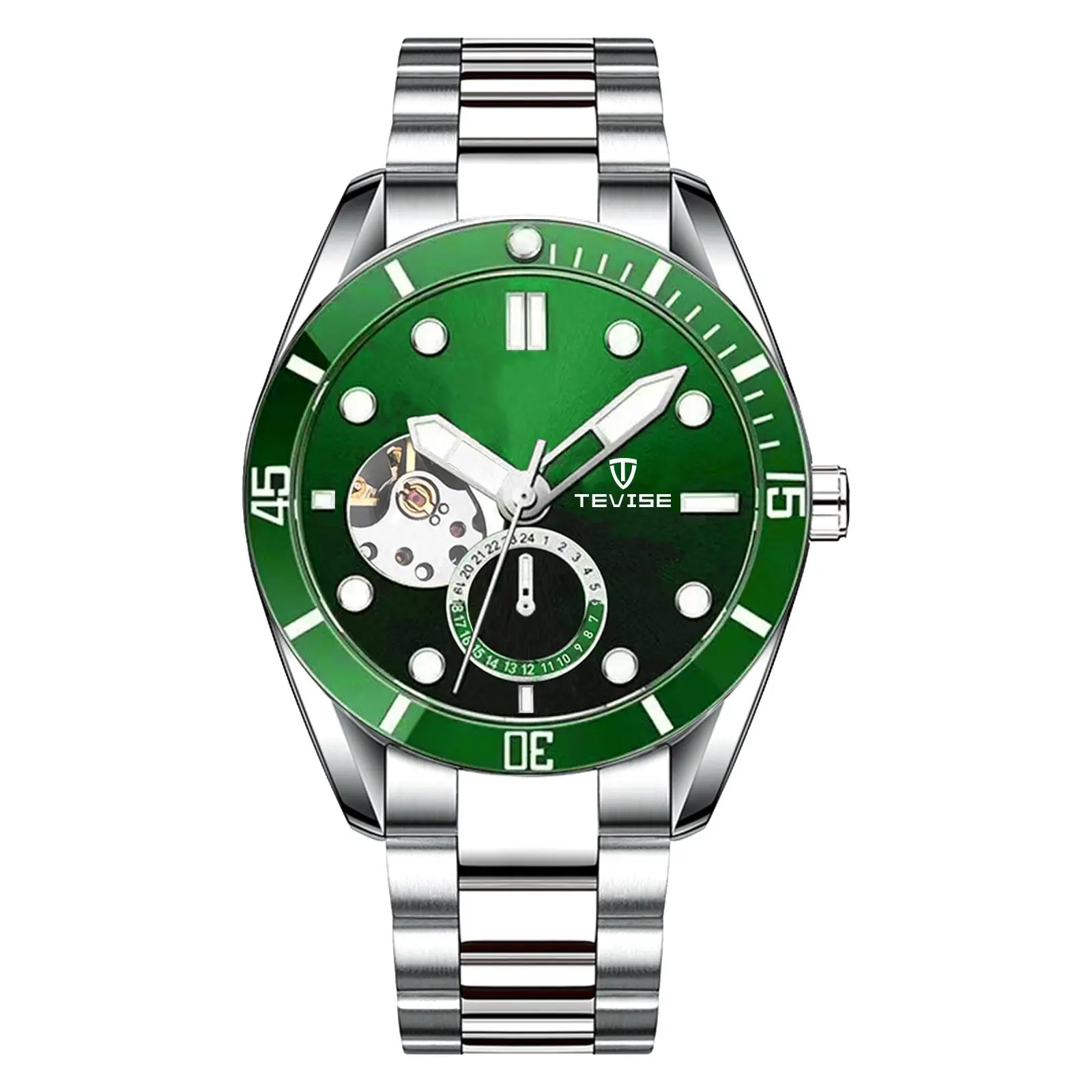 TEVISE Men's Retro Automatic Mechanical Watch - Stainless Steel Strap, Luxury Business Fashion Wristwatch, Father's Day Gift