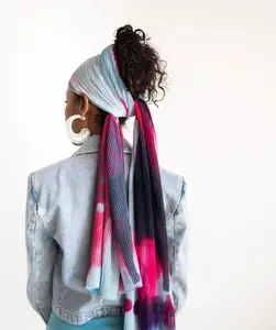 Lara Printed Plisse Chiffon Scarf