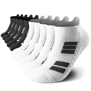 10 Pairs Men's Women's Universal Sports Short Socks Invisible Towel Bottom Combed Cotton Soft Cushioning Anti-Slip Wear-Resistant Sweat-Absorbing Everyday White Casual Socks Running All Season