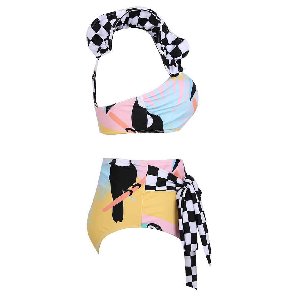 Sexy 3 Piece Push Up Bikini Set Swimwear Skirt Women Vintage Ruffle High Waist Swimsuit Beach Summer Bath Suit Dres