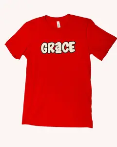 Grace Chenille Patch T-Shirt – Red