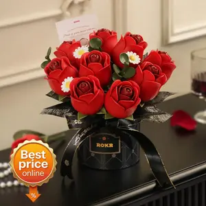 3D Red Rose Bouquet DIY Puzzle Kit – Never Fading Flower Assembly Toy, Creative Craft for Hobby Lovers, Romantic Gift Idea for Her or Wife, Beautiful Desk Decor for Home & Special Occasions