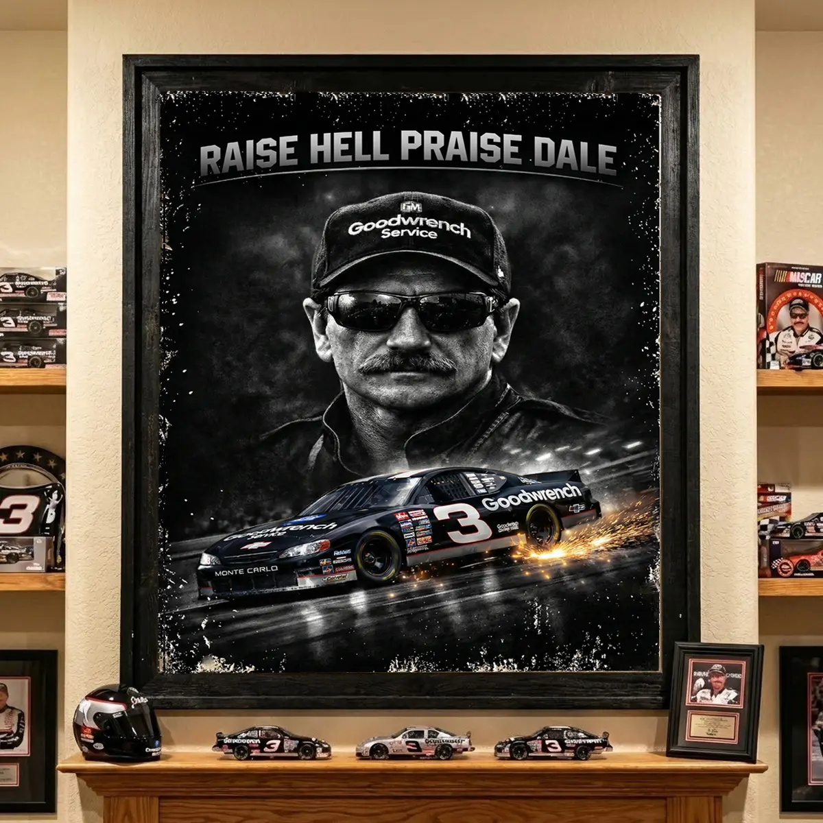 Dale Earnhardt  Wall Poster No Frame, Raise Hell Praise Hell, Dale Earnhardt Fan Gift, Wall Art, Home Decor, Racing Wall Art, Essential Piece Print Decoration Artistic Room Ornaments Photo