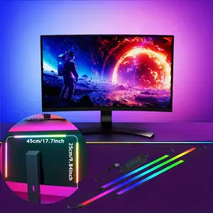 USB Powered RGB Screen Backlight Strip, Fits 24-32 Inch Displays, Multi-Color Ambiance Light, Button Control, Ideal for Home Office Gaming Computer Decor