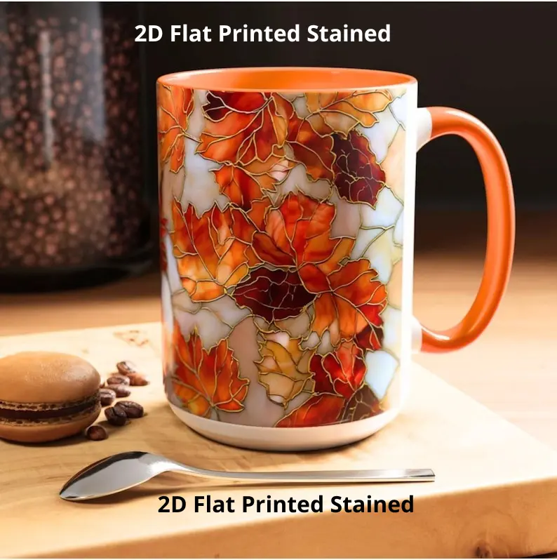 Autumn Maple Leaf Mug: Fall Stained Glass Effectcoffee Coffee Cup Ceramic Seasonl mug ThanksgivingGift,