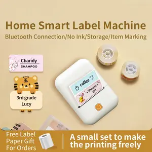 Smart HD Mini Portable Label Printer, Bluetooth-compatible Connection, Thermal Printing No Ink, 203dpi, 1200mah Battery, Type-C Charging