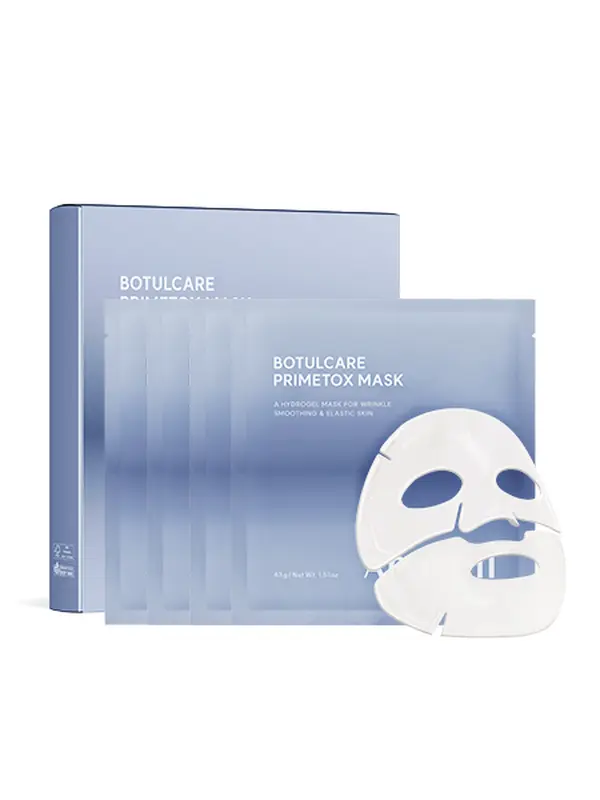 AROCELL Botulcare Primetox Hydrogel Mask, 4 Sheets | Wrinkle Care Collagen Mask with Patented TailTox Peptide & 12 Hyaluronic Acid, 43g Essence, Overnight Wear for Fine Lines & Elasticity