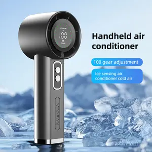 Portable Handheld Turbo Fan, 100-Speed Stepless Adjustable, 13000RPM High-Speed Motor, 7.6m/s Powerful Airflow, USB Rechargeable Mini Fan with LED Digital Display, Long-Lasting Cooling for Travel, Office, Outdoor Activities, Summer Gift