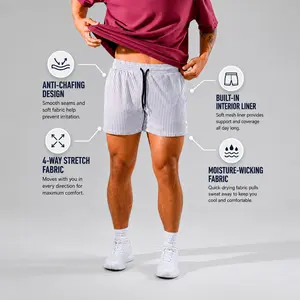 Mesh Shorts 5" Inseam - White