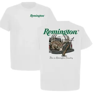 Remington Streetwear Graphic Tee - This Is Remington Country Buck Deer In Truck Bed Hunting T-Shirt for Men & Women, Outdoor Hunter Gift for Her & Him