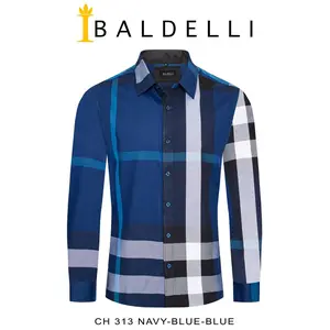 Baldelli Mens Plaid Long Sleeve Shirt