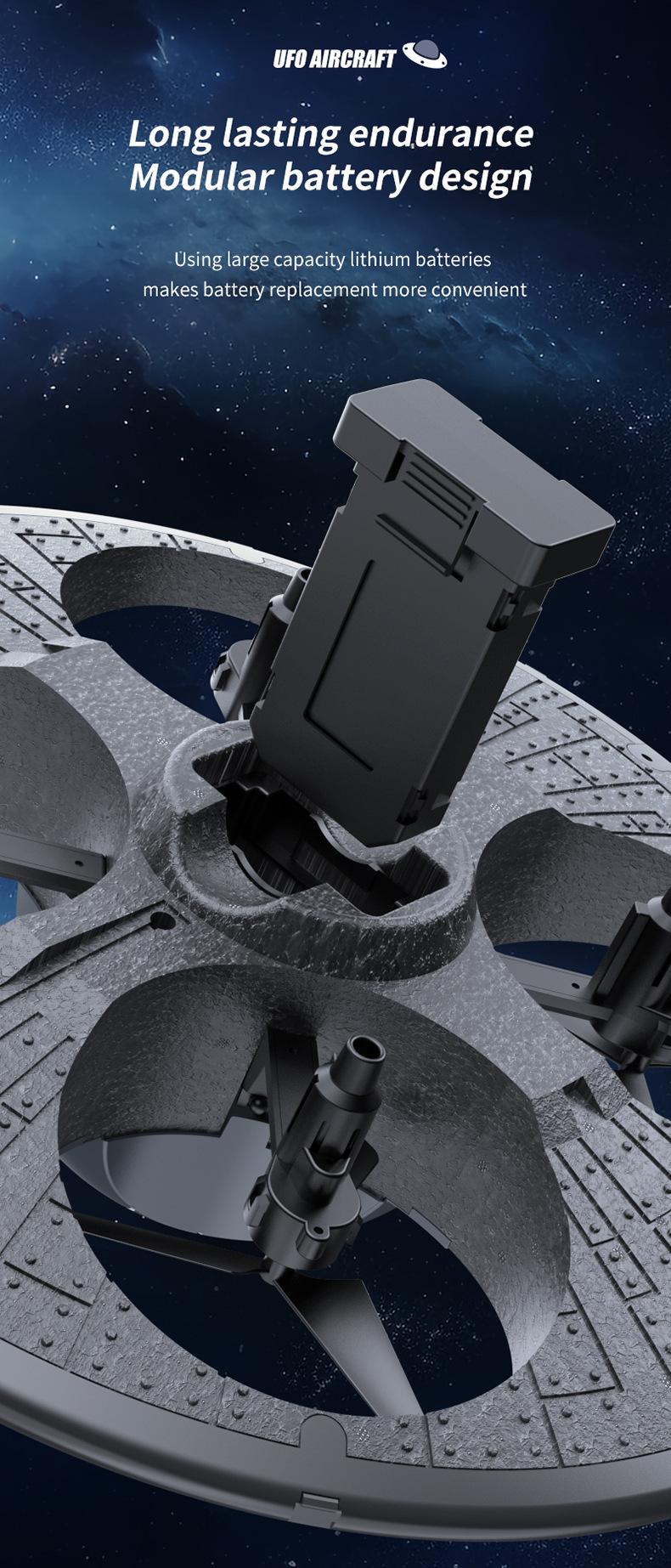 Foam UFO Drone – RC Aircraft with Colorful LED Lights, Auto Hover, 360° Stunt Flips, Toss-to-Fly Feature, Dual Battery Pack