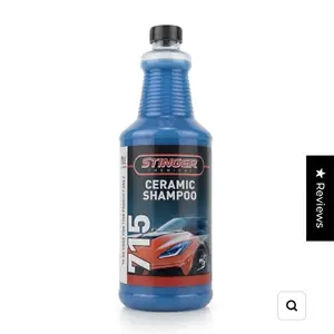 Stinger Ceramic Shampoo 715 High-Foaming pH Neutral Soap with SiO₂ Nano-Molecular Technology for Brilliant Gloss & Hydrophobic Protection Car Wash Soap Cleaner