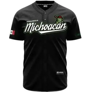 (BLACK) Michoacán Baseball Jersey, Mexico Jersey for Men Women Youth And Kids, Mexico Baseball Shirt, Hiphop Jersey, All-Over Print Baseball Jersey