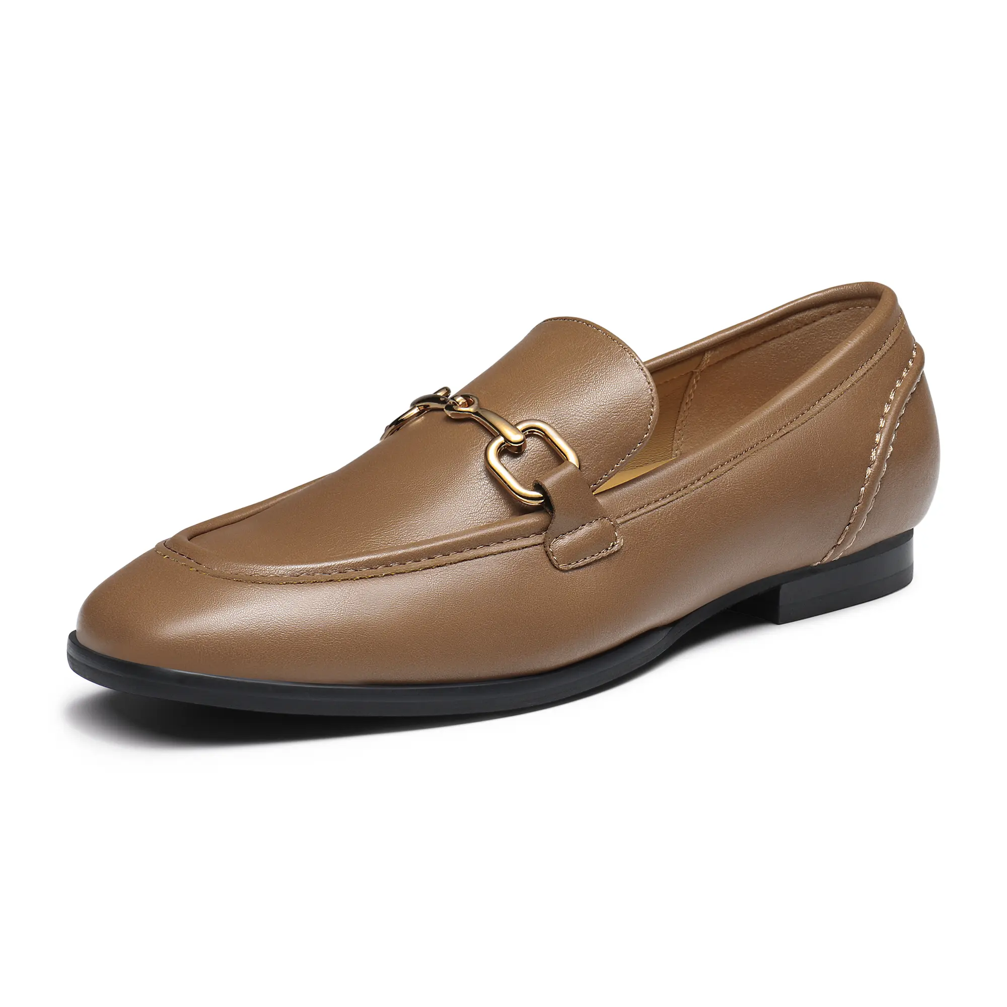 BRUNO MARC Women's Closed-Toe Rubber Penny Loafer Flats - Casual Slip-On Walking Shoes, Soft, Stylish Footwear for Morning Errands, Every Day, All Day, Chic, Plush, Daily Wear, Modern, Synthetic