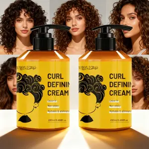 2-Pack 280ml Argan Oil Curling Cream – tailored for waves, curls, Black hair perm, Latin curls, dreadlocks. Non-greasy, no-rinse, deeply hydrates, tames frizz, boosts elasticity, maintains bouncy, voluminous curls, Large capacity Curly Hair Products