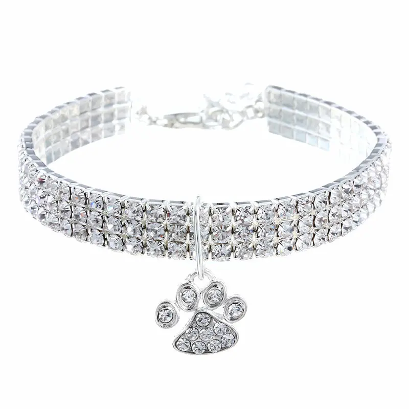 Elegant Rhinestone Cat Collar - Adjustable Fit Luxury Look Feline Accessory with Safety Release, Sparkling Details, Soft on Skin