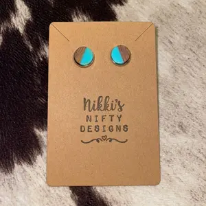 Wooden resin 10mm stud earrings/geometric stud earrings