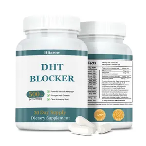 DHT Blocker Supplement for Men & Women - 500mg Herbal Hair Growth Vitamins- Stops Hair Loss, Promotes Thicker Hair & Healthy Scalp, Clear Skin - 60 Capsules, 30 Day Supply
