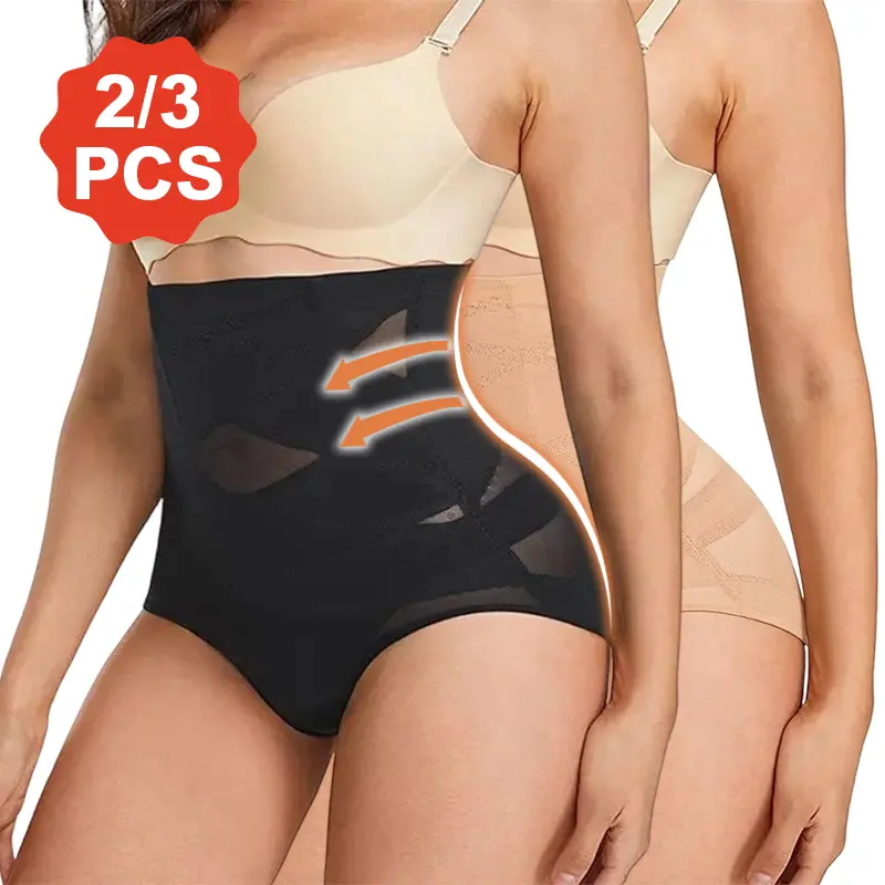 2/3PCS Womens' Tummy Control High Waist Trainer Panties, Compression Underwear, Stomach Girdle Panty, Seamless Postpartum, Abdominal Compression Body Shaper