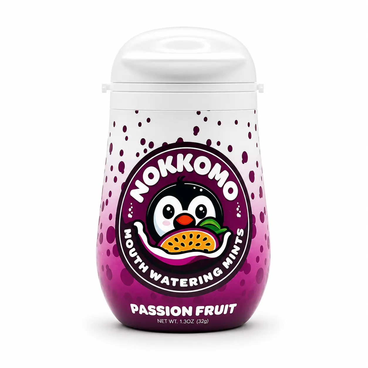 Nokkomo Mints Passion Fruit Fizzy Mints for Cottonmouth Relief Refreshing Juicy Tropical Sweetness Fizzy Sensation On-The-Go Relief