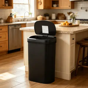 13.21gal Touchless Motion Sensor Trash Bin for Kitchen, Office, Bedroom, And Living Room