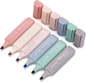 Highlighter Pen, Cream Colors Chisel Tip, Aesthetic Highlighter Marker, Water Based, Quick Dry, No Bleed, for Bible Study Notes School Office (6 Youth Colors)