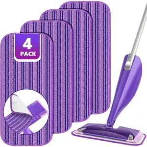 Mop Pads Compatible with  Wet Jet, Wet Jet Pads Refills for  Mop, 4 Pack Microfiber Replacement Pads for Hardwood Floor Cleaning, Dry Wet Mopping Cloths for 12" Wet Jet Refill
