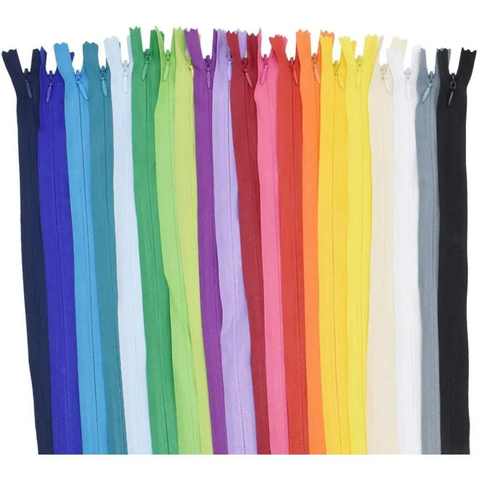 40 count 20 Inch Mixed Colors Nylon Invisible Zippers Sewing for Tailor Sewing Crafts, Dresses, Skirts, Pillows DIY Crafter's Special (20 Colors)