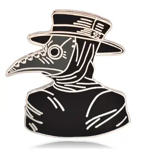 Black Plague Doctor Hard Enamel Pin