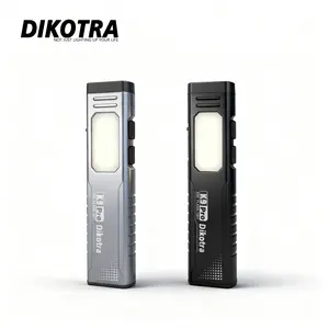 【Emergency Light】DIKOTRA K9 Pro Multi-Mode EDC Flashlight, 7 modes,800 Lumens USB-C Rechargeable, LED Torch with COB Floodlight, Dual Switch, Magnetic Base, Beeper Alarm, Pocket Clip for Camping, Hiking, Repair, Self-Defense ,security light.