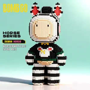 Bombgo Pixel Zebra Horse Building Block 3700 pcs, Creative Learning & Trendy Decoration, Perfect for Family Bonding, Birthday & Christmas Gift, Cool Building Blocks for Kids 6+ BlackFriday Christmas
