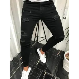 Men's Ripped Pocket Skinny Jeans, Casual Comfy Regular Fit Button Fly High Waters Pants for Daily Wear, Fashion Men's Bottoms For All Seasons