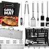 ROMANTICIST BBQ Grill 23pcs Accessories Set with Thermometer in Case Stainless Steel Barbecue Tool Kit for Backyard Camping Father's Day Gift Aluminum kitchen gadgets kitchen items grills father's day gift