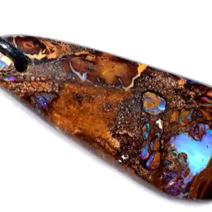 Large 58 Carat Unisex Australian Boulder Opal Pendant with Adjustable Black Leather Cord