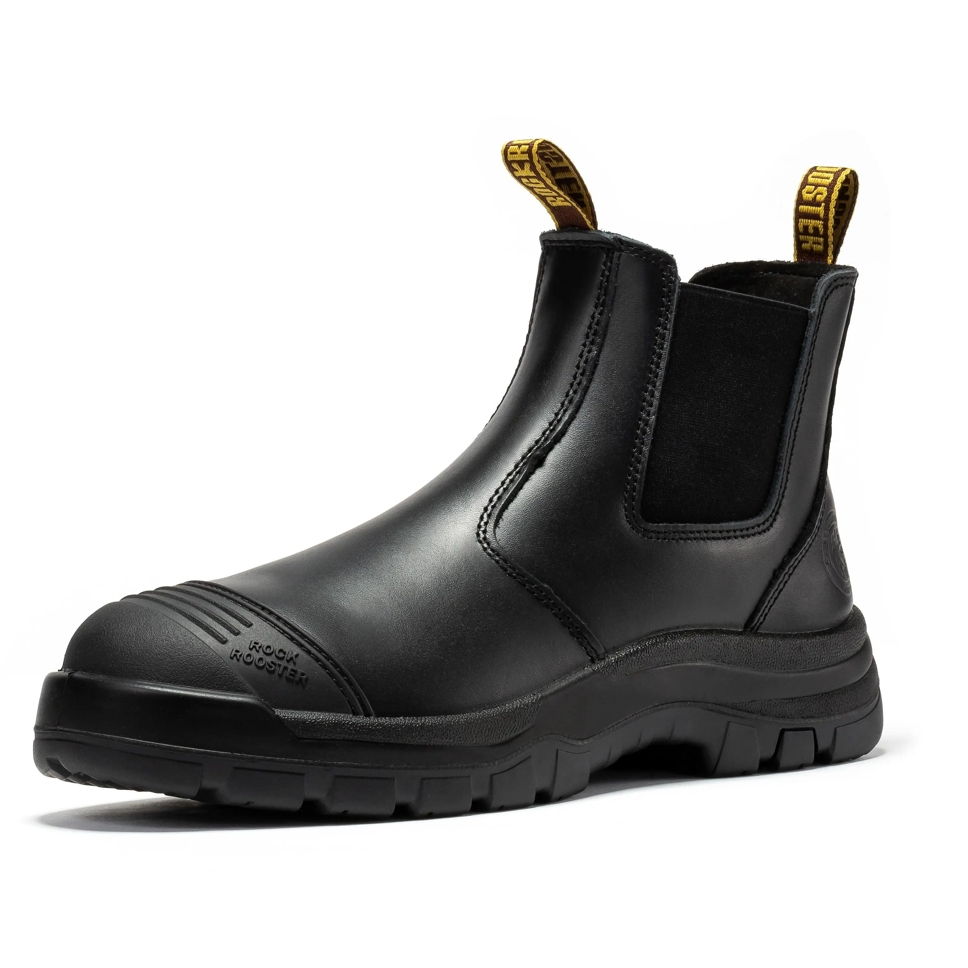 ROCKROOSTER Lumen Men's 6-inch Soft Toe Rubber Outsole Slip On Work Boots AK227NTRB Water Resistant Anti Static Chef Shoe